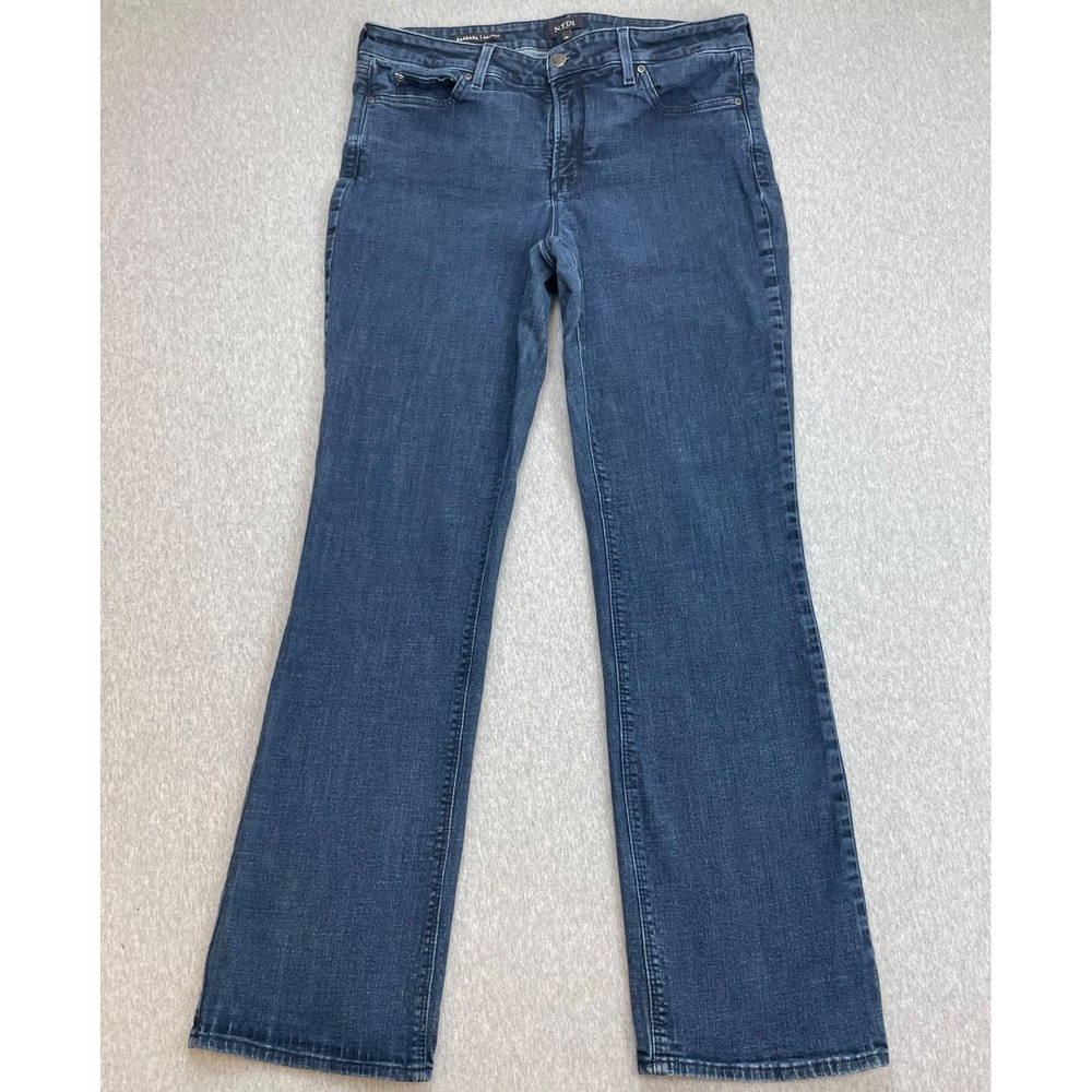 NYDJ Jeans Womens 14 Blue Cotton Blend Stretch Barbara Bootcut Mid-Rise